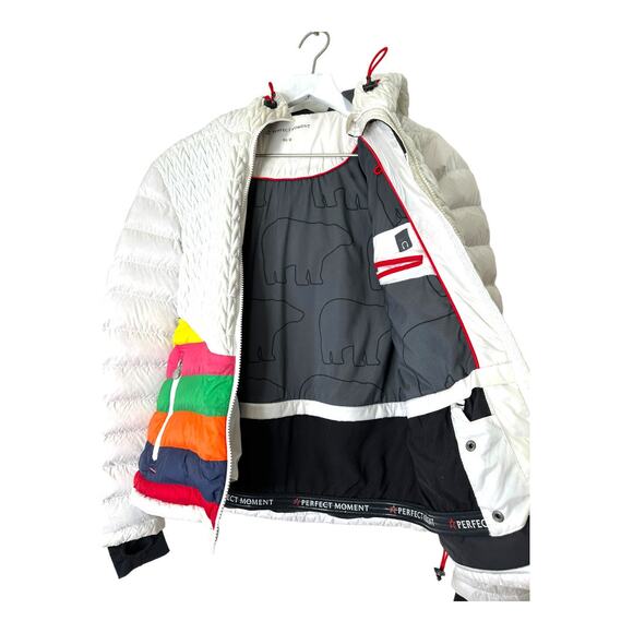 Perfect Moment Rainbow Chevron Down Ski Jacket Size Medium - Picture 13 of 14